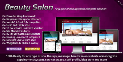 Beauty Salon Responsive Joomla Template