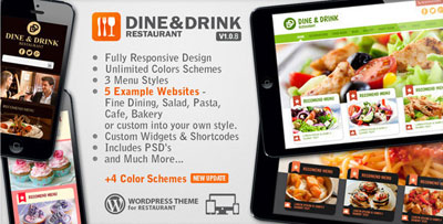 Dine and Drink Restaurant WordPress Theme