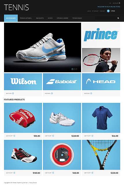 Tennis Accessories ZenCart Template